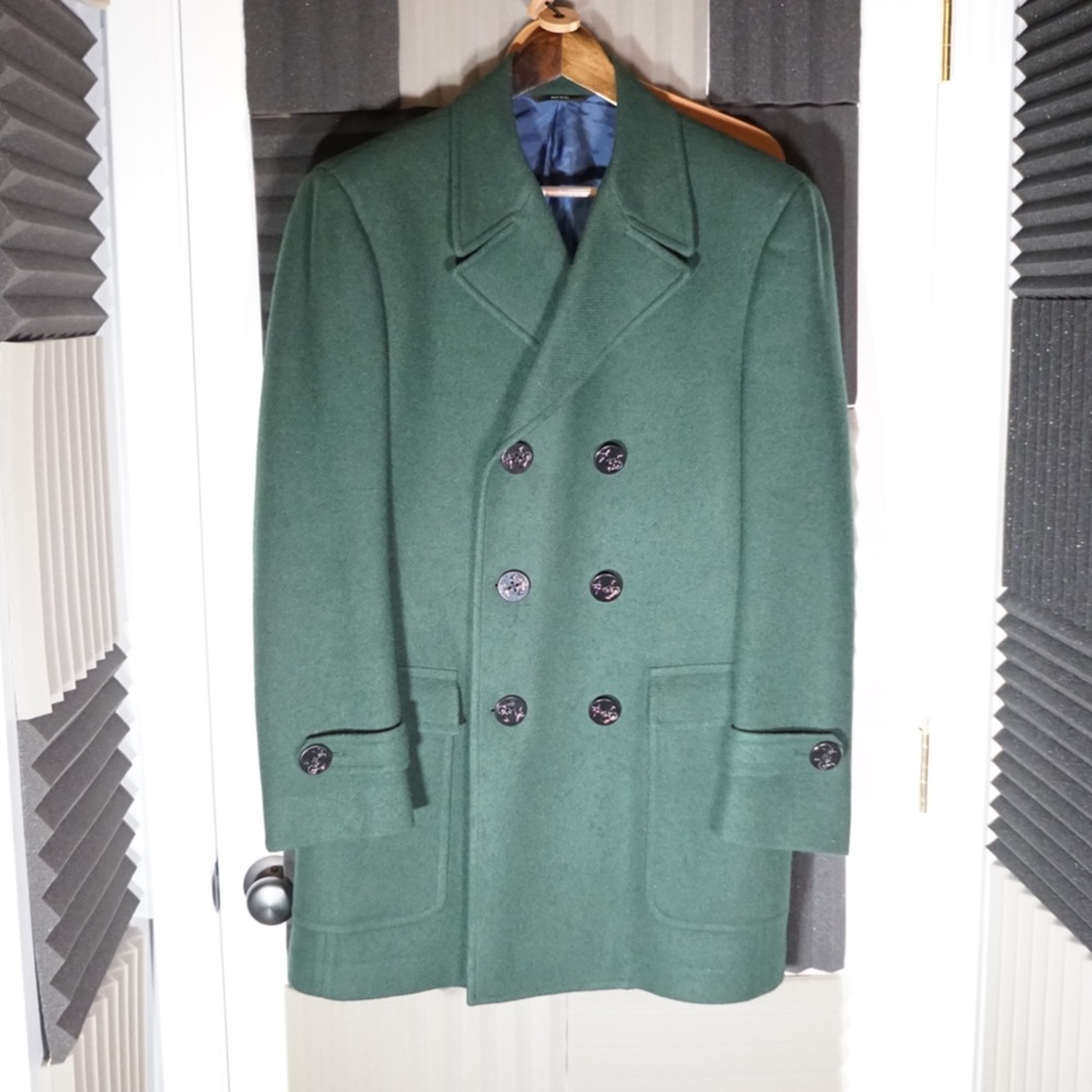 Allen Edmonds Peacoat Size 40 reg dark green made in usa Southwick dapper